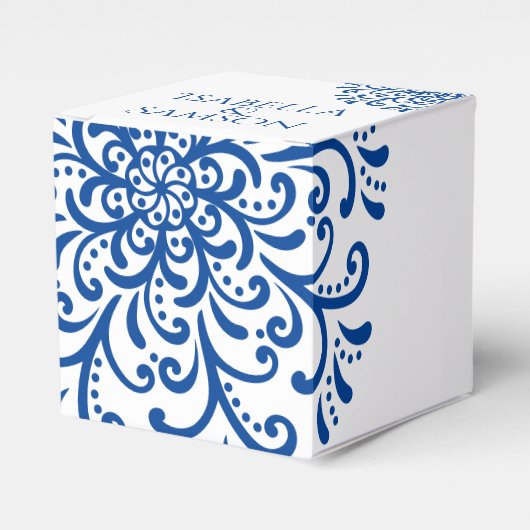 Whimsical Blue Blüh Wedding Geschenkschachtel (Vorderseite)