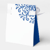 Whimsical Blue Blüh Wedding Geschenkschachtel (Rückseite)