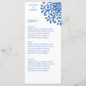 Whimsical Blue Blüh Wedding Menu Menükarte (Vorderseite)