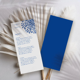 Whimsical Blue Blüh Wedding Menu Menükarte