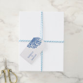 Whimsical Blue Blühe Gastgeschenk Hochzeit Geschenkanhänger (Mit Garn)