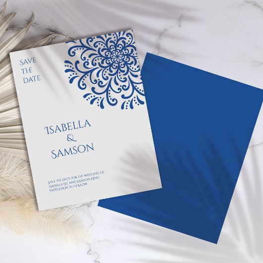Whimsical Blue Blühte Save the Date