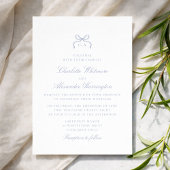 Whimsical Blue Bow Wedding Invitation Einladung