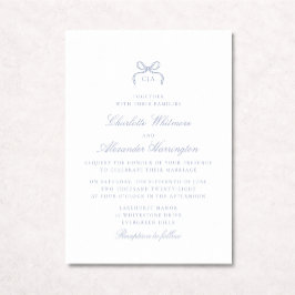 Whimsical Blue Bow Wedding Invitation Einladung