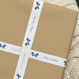 Whimsical Blue Bows Frohe Weihnachts-Individuelle Satinband