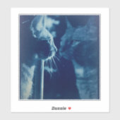 whimsical Blue Bubba Cat Fotografie Aufkleber (Blatt)