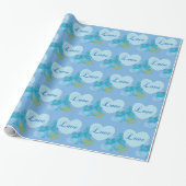 Whimsical Blue Bubble Heart Liebe Geschenkpapier (Ungerollt)