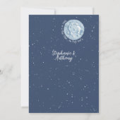 Whimsical Blue Bunny Rabbit Moon Stars Hochzeit Einladung (Rückseite)