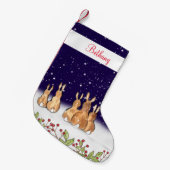 Whimsical Blue Bunny Rabbit Personalisierte Weihna Kleiner Weihnachtsstrumpf (Vorderansicht (hängend))