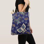 Whimsical Blue Butterfly Nahtloses Muster Tasche (Von Nahem)
