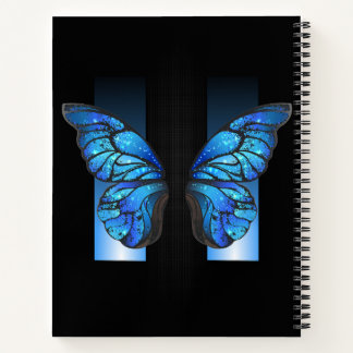 "Whimsical Blue Butterfly Spiral Foto Notebook" Notizblock
