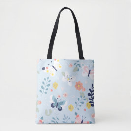 Whimsical Blue Butterfly Toag Tasche