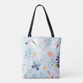 Whimsical Blue Butterfly Toag Tasche (Rückseite)
