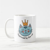 Whimsical Blue Cat mit gelber Krone nach Maß Kaffeetasse (Links)