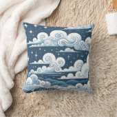 Whimsical Blue Celestial Baby Boy Kissen (Decke)