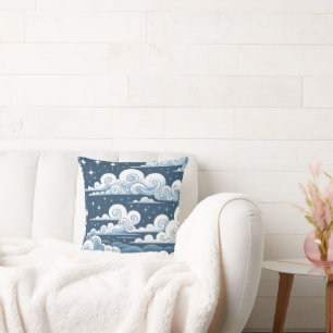 Whimsical Blue Celestial Baby Boy Kissen