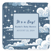 Whimsical Blue Celestial Custom Baby Shower