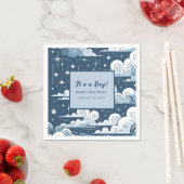 Whimsical Blue Celestial Custom Baby Shower Serviette (Beispiel)