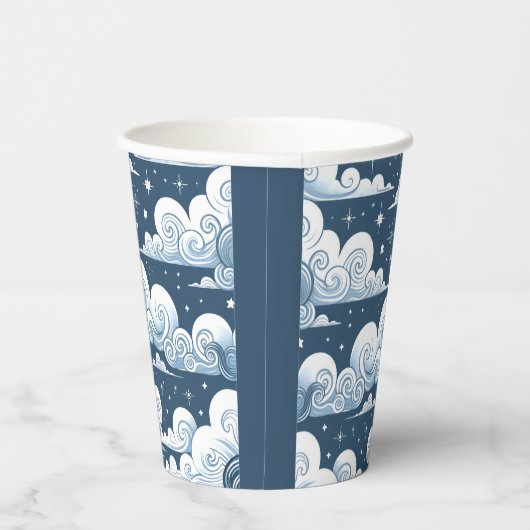 Whimsical Blue Celestial Pappbecher (Rechts)