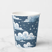 Whimsical Blue Celestial Pappbecher (Vorderseite)