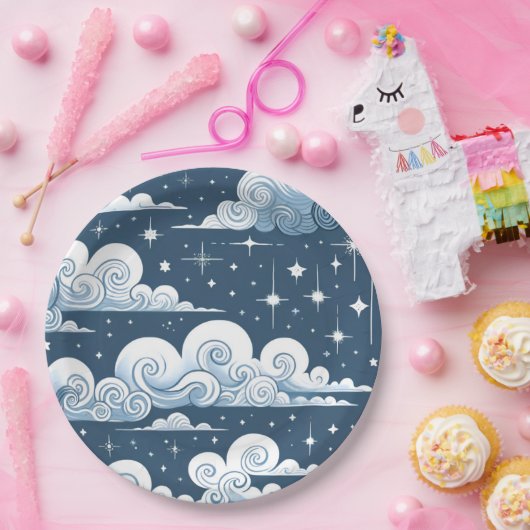 Whimsical Blue Celestial Pappteller (Party)