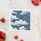 Whimsical Blue Celestial Serviette (Beispiel)