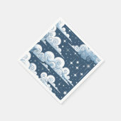 Whimsical Blue Celestial Serviette (Ecke)