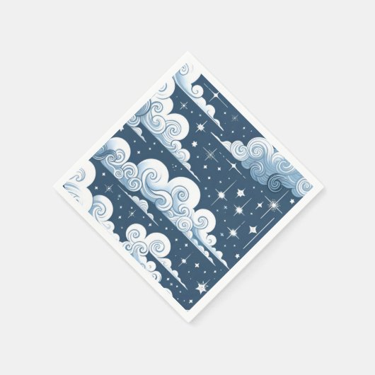 Whimsical Blue Celestial Serviette (Ecke)