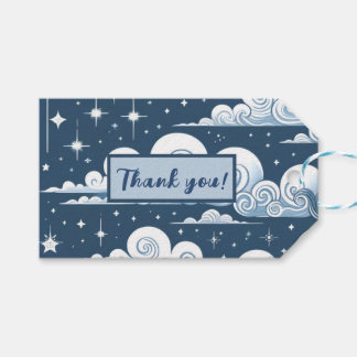 Whimsical Blue Celestial Vielen Dank Geschenkanhänger