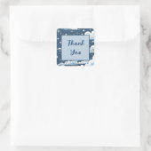 Whimsical Blue Celestial Vielen Dank Quadratischer Aufkleber (Tasche)