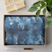 Whimsical Blue Christmas Gnome & Snowflakes Seidenpapier (Geschenk)