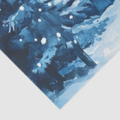 Whimsical Blue Christmas Gnome & Snowflakes Seidenpapier (Detail)