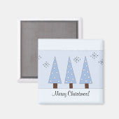 Whimsical Blue Christmas Magnet (Vorderseite/Rückseite)