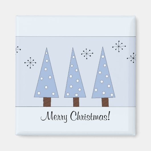 Whimsical Blue Christmas Magnet (Vorne)