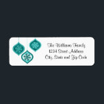 Whimsical Blue Christmas Ornaments Trio<br><div class="desc">Blauer Ziertrio mit einem wilden Landgefühl. Diese niedlichen Ornamente machen trendige Dekorationen für Ihren Winter- und Weihnachtsmann-Rücksendeadressen-Aufkleber.</div>