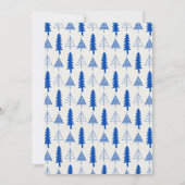 Whimsical Blue Christmas Trees Party Einladung (Rückseite)