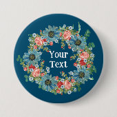 Whimsical Blue Daisy Blume Wreath Lapel Charm Button (Vorderseite)