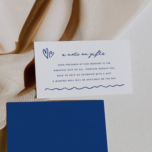 Whimsical Blue Doodle ein Hinweis auf Geschenke Begleitkarte