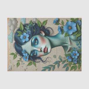 Whimsical Blue Dreamer Literarische Frühlingsrei Seidenpapier