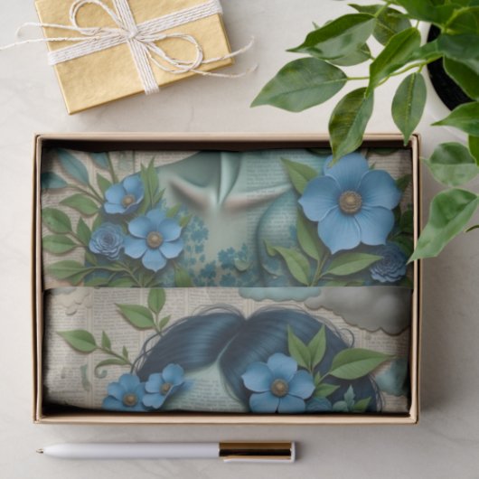 Whimsical Blue Dreamer | Literarische Frühlingsrei Seidenpapier (Geschenk)