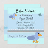 Whimsical Blue Ducks Baby Ducks Einladung (Vorne/Hinten)