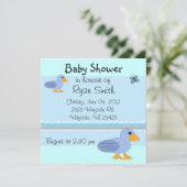 Whimsical Blue Ducks Baby Ducks Einladung (Stehend Vorderseite)