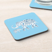 Whimsical Blue Elephant Drink Coaster Getränkeuntersetzer (Linke Seite)