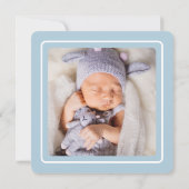 Whimsical Blue Elephant Liebe Baby Boy Foto Birth Ankündigung (Rückseite)