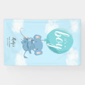 Whimsical Blue Elephant Theme Baby Dusche Banner (Horizontal)