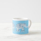 Whimsical Blue Elephants Espresso Cup Espressotasse (Vorderseite Rechts)