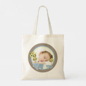 Whimsical Blue Elephants Family Baby Boy Foto Tragetasche (Rückseite)