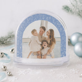 Whimsical Blue Family Photo Christmas Holiday Schneekugeln