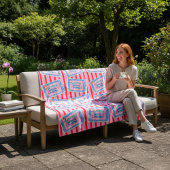 Whimsical Blue Fish Sardine Print Fleecedecke