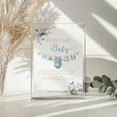Whimsical Blue Floral Baby Boy Spay Baby Game Poster
